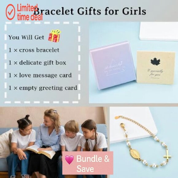 Stainless Steel Virgin Mary Cross Bracelet, Adjustable, Religious Gift - Picture 5 of 8